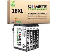 Comete, Marque Française - 18Xl - 4 Cartouches D'Encre Compatibles Avec Epson 18 Xl Pâquerette - Pour Epson Xp-102 Xp-202 Xp-205 Xp-212 Xp-215 Xp-225 Xp-30 (4 Noir)[ENC941591]