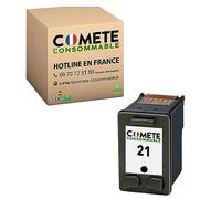 COMETE, Marque française - 21-1 Cartouche d’Encre Compatible avec HP 21 pour Imprimantes HP Deskjet 3910 3920 3930 PSC 1401 1402 1403 1406 OfficeJet 4315 5600 5610 FAX 1250 3180 PSC 1401 (Noir)