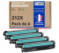 COMETE, marque Française - 212X - 4 Cartouches de Toners Compatibles avec HP 212 X (ou 212 A W2120A) - pour HP Color LaserJet Enterprise Flow MFP M578c M554dn M555dn M555x M578dn (1 Noir et 3 Couleur)