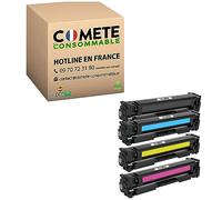 COMETE, Marque française - 216A - 4 Toners Compatibles avec HP 216A W2410A W2411A W2412A W2413A - pour HP Color LaserJet Pro MFP M183fw M182n M182nw M155nw M155a (1 Noir et 3 Couleur)
