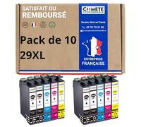 COMETE, Marque française - 29XL - 10 Cartouches d'encre Compatibles avec Epson 29 XL Fraise - pour Epson Expression Home XP-452 XP-235 XP-245 XP-247 (4 Noir et 6 Couleur)