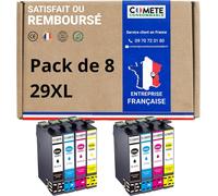 Comete,Marque Française-29Xl-8 Cartouches Compatibles Avec Epson 29 Xl Fraise-Multipack Pour Xp-342 Xp-352 Xp-452 Xp-332 Xp-245 Xp-442 Xp-255 Xp-355 Xp-455 Xp-247 Xp-432 Xp-435 Xp-335 Xp-345