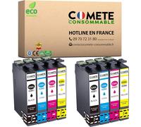 Comete, Marque Française - 29Xl - 8 Cartouches Compatibles Avec Epson 29 Xl Fraise - Multipack Pour Xp-342 Xp-352 Xp-452 Xp-332 Xp-245 Xp-442 Xp-255 Xp-355 Xp-455 Xp-247 Xp-432 Xp-435 Xp-335 Xp-345