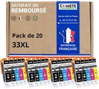 Comete, Marque Française 33Xl - 20 Cartouches D'Encre Compatibles Avec Epson 33 Xl Orange - Pour Epson Expression Premium Xp-530 Xp-540 Xp-630 Xp-635 Xp-640 Xp-645 Xp-830 (Noir E[ENC943516]