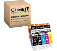Comete, Marque Française - 33Xl - 5 Cartouches D'Encre Compatibles Avec Epson 33 Xl T33Xl Orange - Pour Epson Expression Premium Xp-530 Xp-540 Xp-630 Xp-635 Xp-640 Xp-645 (2 Noir E[Marque202]