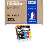 Comete, Marque Française 33Xl 5 Cartouches D'Encre Compatibles Avec Epson 33 Xl T33Xl Orange - Pour Epson Expression Premium Xp-530 Xp-540 Xp-630 Xp-635 Xp-640 Xp-645 (2 Noir E[ENC943514]