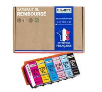 COMETE, Marque française - 378XL - 6 Cartouches d'encre Compatibles pour Epson 378 XL Ecureuil - pour Epson XP-8500 XP-8505 XP-8600 XP-8605 XP-8606 XP-8700 (1 Noir et 5 Couleur)