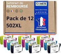 Comete,Marque Française-502Xl-12 Cartouches D'Encre Compatibles Avec Epson 502 Xl-Pour Epson Expression Home Xp-5105 Xp-5150 Workforce Wf-2860 Wf-2865 Wf-2880 Wf-2885 (3 Noir Et 9 Couleur)