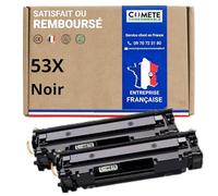 COMETE, Marque Française - 53X - 2 Cartouches de Toners Compatibles avec HP 53 X Q7553X - pour HP Laserjet P2014 P2015 M2727 (2 Noir)
