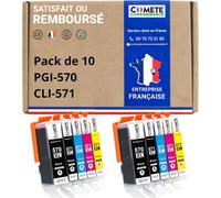Comete, Marque Française 570Xl 571Xl - 10 Cartouches D'Encre Compatibles Avec Canon Pgi-570 Cli-571 / Pg570 Cl571 - Pour Canon Pixma Mg5750 Ts5050 Mg6850 Ts5055 Ts6050 (4 Noir Et[ENC941834]
