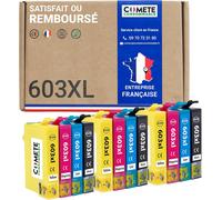 Comete, Marque Française - 603Xl - 12 Cartouches D'Encre Compatibles Avec Epson 603 Xl - Pour Epson Xp 2100 Xp 2105 Xp 2150 Xp 3100 Xp 3150 Xp 4100 Xp 4150 Wf 2810 Wf 2820 Wf 2830 Wf 2850