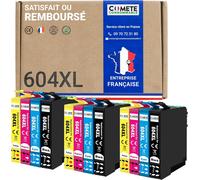 Comete, Marque Française 604Xl - 12 Cartouches D'Encre Compatibles Avec Epson 604 Xl - Pour Epson Expression Home Xp-2200 Xp-3205 Xp-4205 Workforce Wf-2930 Wf-2935 Wf-2950 (3 Noi[ENC940125]
