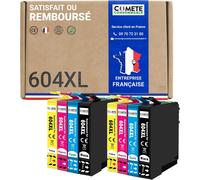 Comete, Marque Française 604Xl - 8 Cartouches D'Encre Compatibles Epson 604 Xl Ananas - Pour Epson Expression Home Xp-2200 Xp-2205 Xp-3200 Workforce Wf-2930 (2 Noir Et 6 Couleur)[ENC940128]