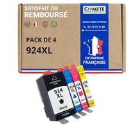 COMETE, Marque française - 924XL - 4 Cartouches d'encre Compatibles avec HP 924 XL 924e - pour HP OfficeJet Pro 8120 8122 8123 8125 8128 8130 8132 8133 8134 8135 (1 Noir et 3 Couleur)