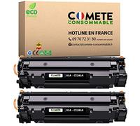 COMETE, Marque française - CE285A 85A - 2 Cartouches de Toners Compatibles avec HP 85A CE285A - pour HP LaserJet Pro P1102 P1102w 1102 M1132 MFP M1210 M1217nfw M1212nf (2 Noir)