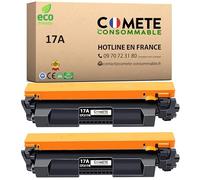 COMETE, Marque française - CF217A 17A - 2 Cartouches de Toners Compatibles avec HP 17A CF217A pour Imprimante HP Laserjet Pro M102a M102w MFP M130a M130nw M130fn M130fw (2 Noir)