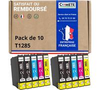 Comete, Marque Française - T1285-10 Cartouches D'Encre Compatibles Avec Epson T1285 Renard T1281 T1282 T1283 T1284 - Pour Epson Stylus T22 Office Bx305F Bx305Fw Sx125 Sx130 Sx230 ([ENC941515]