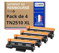 COMETE, Marque Française - TN-2510XL Cartouches de Toner Compatible avec Brother TN2510XL pour Brother DCP-L2620DW DCP-L2627DWE MFC-L2860DWE MFC-L2800DW HL-L2400DWE DCP-L2660DW MFC-L2827DW (4 Noir)