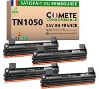 Comete, Marque Française - Tn1050-4 Toners Compatibles Avec Brother Tn-1050 - Pour Brother Dcp-1510 Dcp-1512 Dcp-1610W Dcp-1612W Hl-1112 Hl-1210W Mfc-1810 Mfc-1910W (4 Noir)