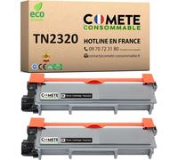 COMETE, Marque française - TN2320 - 2 Toners Compatibles avec Brother TN-2320 TN-2310 - Toner TN2320 pour Brother DCP-L2520DW MFC-L2700DW HL-L2340DW L2300D (2 Noir)