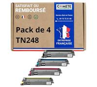 COMETE, Marque Française - TN248 XL - 4 Cartouches de Toners Compatibles avec Brother TN-248 XL TN248XL - pour Brother TN 248 L3520CDWE L3560CDW L3740CDWE L3520CDW (Noir et Couleur)