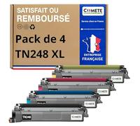COMETE, Marque Française - TN248 XL - 4 Cartouches de Toners Compatibles pour Brother DCP-L3560CDW Brother MFC-L8390CDW Brother DCP-L3555CDW TN-248CMYK Brother HL-L3240CDW MFC-L3760CDW MFC-L3740CDWE