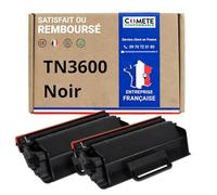 COMETE, Marque Française - TN3600 - 2 Cartouches de Toners Compatibles avec Brother TN-3600 - pour Brother HL-L5215DN, MFC-L5710DN, HL-L5210DN, DCP-L5510DW, HL-L5210DW (2 Noir)