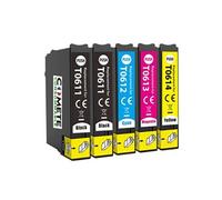 COMETE - T0615 - 5 Cartouches d'encre Compatible EPSON T061 - Marque française