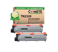 COMETE - TN2320 - 2 Toners Compatibles avec Brother - 2 Noir - Marque française