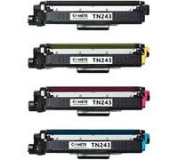 COMETE - TN243 - 4 Toners Compatibles avec Brother - Noir/Couleur - Marque française Bleu Cyan Magenta Noir G