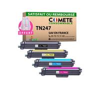 COMETE - TN247 - 4 Toners compatibles avec BROTHER TN247 - Marque française