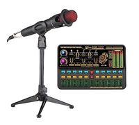 COMETX Carte son externe SK500 - Carte son portable en direct - Changeur de voix - Kit de mixage audio avec microphone, support et écouteurs pour smartphone, ordinateur, diffusion en direct, jeu de