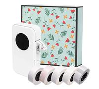 COMETX D35 Mini étiqueteuse thermique tout-en-un BT Connect étiquette adhésive DIY date journal étude autocollant étiquetage avec 5 rouleaux d'étiquettes compatible avec iOS Android pour la vente au