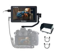 COMETX F6 PLUSX Écran IPS 14 cm Panneau vidéo 1600 nits 1920 x 1080 px Contrôle tactile 4K UHD Entrée Sortie Prise en charge Batterie NP-F/Alimentation Type-C/DC avec pare-soleil amovible et bras