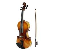 COMETX Kit de violon électrique 4/4 en bois massif avec archet, étui rigide, repose-épaule, câble audio, cordes supplémentaires, chiffon de nettoyage, coucher de soleil rétro