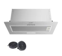 COMFEE' BIHT17SS-52 Hotte aspirante encastrable, Puissance d'aspiration de 400 m³/h, 3 vitesses, avec filtre en aluminium à 5 couches, 52 cm, LED, Argent