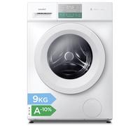Comfee by Midea Lave-linge pose libre, 9 kg 10%, soin vapeur, moteur BLDC, certifié Woolmark, panneau tactile, blanc - CFP03EW90W-HR