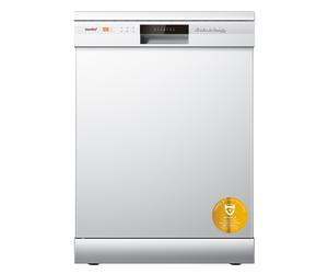 Comfee' CDWPF1201PW-WE-EU Lave-vaisselle, installation gratuite, 60 cm, 55 dB, 12 couverts, 8 programmes, lavage hygiénique à 70 °C, commandes par boutons, fonction IoT, lavage Cloud, blanc