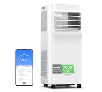 COMFEE' Climatiseur Mobile 7000 BTU/h 2kW, Contrôle APP, 3 Modes, 3 Vitesses de ventilation, Minuterie 24H, Dimensions compactes, Pour pièces de 23㎡, Breezy Cool 2.0, Fonctionne avec Alexa