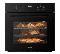 Comfee Four Encastrable Électrique 60 cm, 70 L, 3 kW, chaleur tournante, gril, fonction pizza, nettoyage vapeur AquaClean, afficheur LED avec minuteur, mode ECO, noir