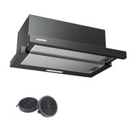 COMFEE Hotte aspirante CHL03M21B - 60 cm de recirculation - Débit d'air 400 m³/h - Installation intégrée - Noir