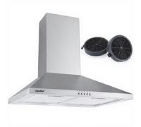 Comfee Hotte murale, recyclage/évacuation, filtre à charbon actif, 320 m³/h, classe B, filtre à 5-couches lavable, 3-vitesses réglables