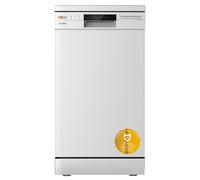 COMFEE' CDWEF1034BW Lave-vaisselle indépendant avec 10 couverts, démarrage différé, fonction demi-charge, paniers flexibles - Blanc