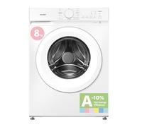 COMFEE' Machine à laver 8 kg, avec programme poils d’animaux & fonction vapeur, 15 programmes efficacité énergétique A-10%, silencieuse & économe en énergie, CF08EWP05W, Blanc