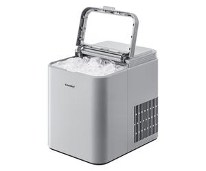 Comfee' RCI12GY1EU(E) Machine à glaçons, 8 glaçons en 6 min, 12 kg/24 h, Réservoir d’eau 1,3 L, Fonction autonettoyage, Machine à glaçons creux compacte, Pelle à glaçons et panier inclus pour la maiso