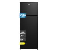 Comfee RCT210DK3EU(E) Réfrigérateur-Congélateur Double Porte 204 L, Congélateur Supérieur - Pour Cuisine, Appartement, Foyer - 176 Kwh/Annum, Température Réglable, Éclairage Led, Noir
