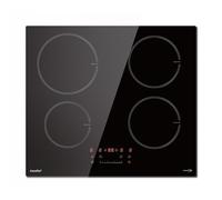 COMFEE' Table de Cuisson à Induction 7400W, 4 Brûleurs, Noir | 9 Niveaux de Puissance, Fonction Boost, Surface Agrandie de 20%, Commande Tactile, Sécurité Enfants