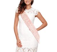 Comffy Echarpe Anniversaire Femme Ceinture Miss Anniversaire Queen Rose Dore Strass Echarpe Reine Soiree Déguisement Costume Banderole en Francais (rose dore)