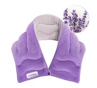 Comfheat Coussin chauffant pour le cou au micro-ondes pour soulager la douleur, compresse chaude humide pour soulager les muscles endoloris, parfum lavande, 63,5 x 14,5 cm, violet