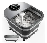 COMFIER 2026 Bain de Pieds Pliant Chauffant avec Douche & Contrôle de Température, 30 Boules de Massage Shiatsu, Massage Automatique, Anti-éclaboussures, Cadeau Bien-être Femme & Homme